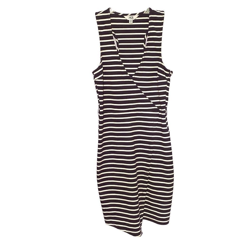 Jack by BB Dakota‎ Striped Black White Bodycon Mini Dress Sleeveless Stretch XS